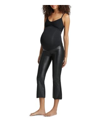 Commando Faux Leather Crop Flare Maternity Pant