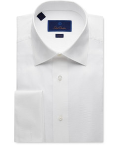 David Donahue Dobby Weave French Cuff Trim Fit Formal Shirt