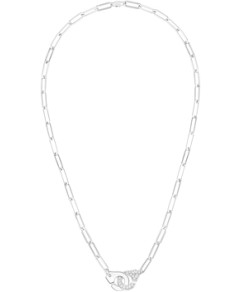 dinh van 18K White Gold Menottes Chain Link Necklace with Diamonds, 17.3