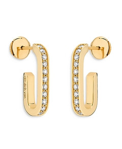 Dinh Van 18K Yellow Gold Maillon Diamond Drop Earrings