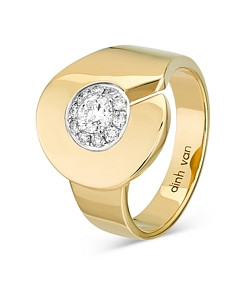 Dinh Van 18K Yellow Gold Menottes Diamond Ring