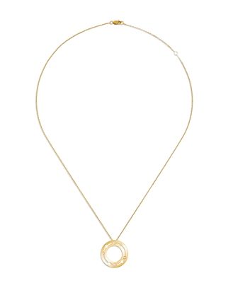Dinh Van 18K Yellow Gold Pulse Diamond Circle Pendant Necklace, 17.7