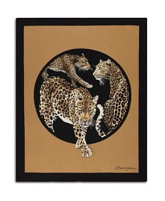 Dolce & Gabbana Casa Leopard Silk & Wool Throw
