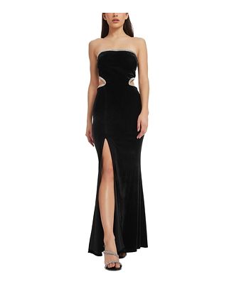 Dress the Population Ariana Cutout Strapless Velvet Gown