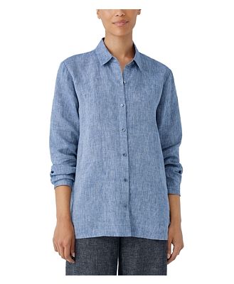 Eileen Fisher Petites Classic Collar Linen Shirt