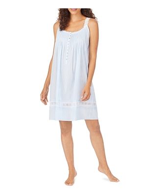 Eileen West Cotton Dobby Striped Chemise Nightgown