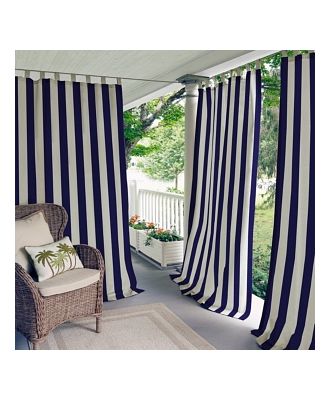 Elrene Home Fashions Highland Stripe Indoor/Outdoor Curtain Panel, 50 x 95