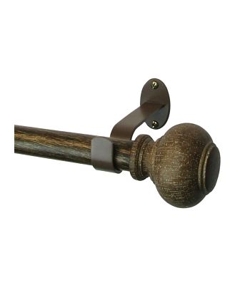 Elrene Home Fashions Rhinebeck Adjustable Curtain Rod with Faux Wood Ball Finials, 48-86