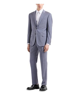 Emporio Armani Regular Fit Mini Plaid Wool Suit