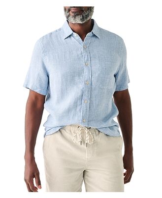 Faherty Men's Laguna Regular Fit Linen Short Sleeve Shirt