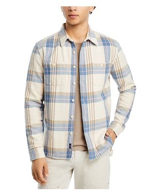 Faherty The Surf Flannel Long Sleeve Printed Button Front Shirt