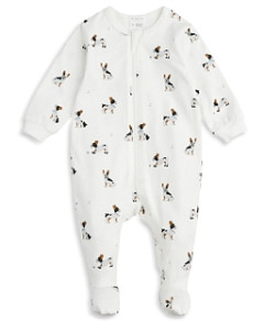 Firsts by petit lem Boys' French Bulldogs Print Sleeper Footie - Baby