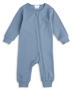 Firsts by petit lem Boys' Rib Sleeper Coverall - Baby