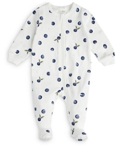 Firsts by petit lem Unisex Jersey Blueberry Print Footie - Baby
