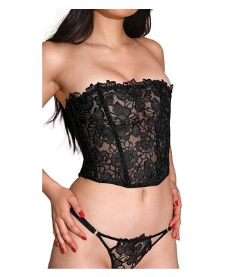 Fleur du Mal Whitney Embroidered Corset Top