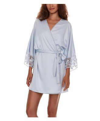 Flora Nikrooz Kylie Embroidered Lace Charmeuse Robe