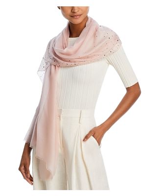 Fraas Solid Sparkle Wool & Cashmere Wrap Scarf