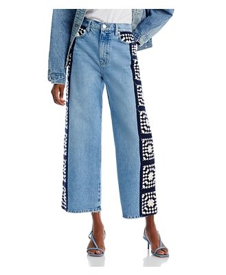 Frame Le Jane High Rise Ankle Wide Leg Jeans in Baines Clean