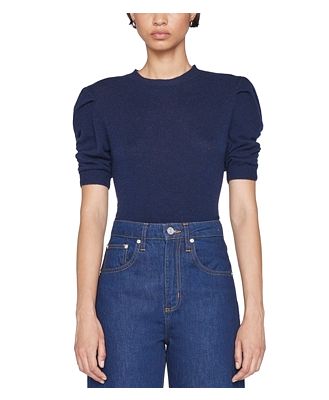 Frame Ruched Puff Sleeve Sweater