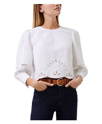 French Connection Alissa Embroidered Poplin Blouse