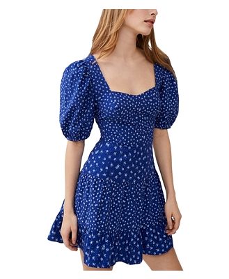 French Connection Sweetheart Puff Sleeve Mini Dress