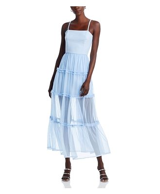 French Connection Whisper Tiered Ruffled Dress