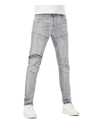 G-star Raw Elwood 5620 3D Zip Knee Skinny Jeans in Vintage Oregon Gray Destroyed