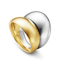 Georg Jensen 18K Gold & Sterling Silver Curve Sculptural Ring