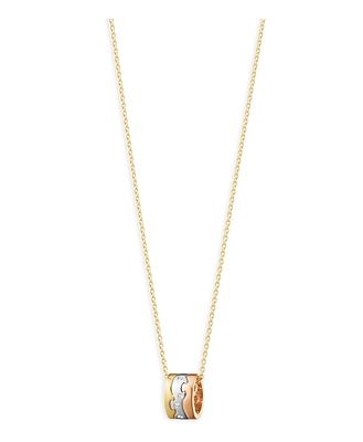 Georg Jensen 18K Rose, White & Yellow Gold Fusion Diamond Puzzle Inspired Pendant Necklace, 17.72
