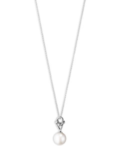 Georg Jensen 18K White Gold Magic Cultured Freshwater pearl & Diamond Pendant Necklace, 17.72
