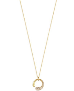 Georg Jensen 18K Yellow Gold Diamond Pave Mercy Small Pendant Necklace, 17.72