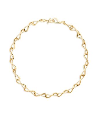 Georg Jensen 18K Yellow Gold Infinity Diamond Accented Link Collar Necklace, 17.91