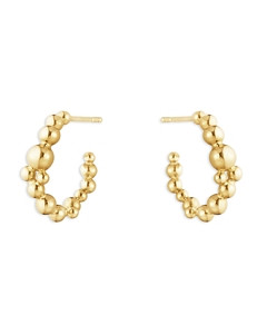 Georg Jensen 18K Yellow Gold Moonlight Grapes Beaded Hoop Earrings
