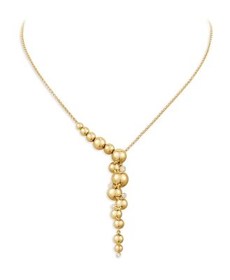 Georg Jensen 18K Yellow Gold Moonlight Grapes Diamond Bead Lariat Necklace, 17.32