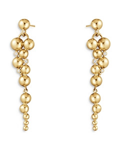Georg Jensen 18K Yellow Gold Moonlight Grapes Diamond Drop Earrings