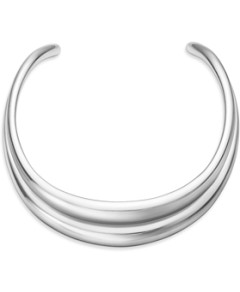 Georg Jensen Curve Sterling Silver Ring Necklace, 5.6
