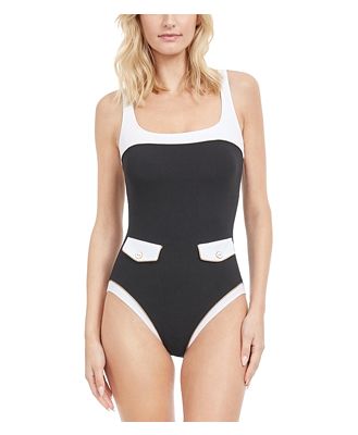 Gottex High Class Square Neck One Piece Swimsuit