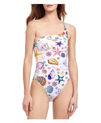 Gottex One Shoulder Printed One Piece Swimsuit