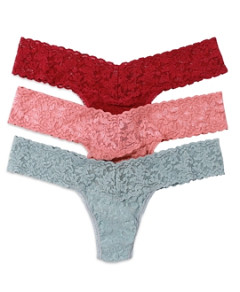 Hanky Panky Signature Stretch Lace Low Rise Thongs, Set of 3