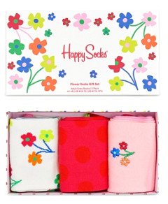 Happy Socks Flower Crew Socks Gift Set, Pack of 3