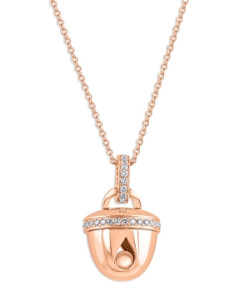 Harakh Diamond Bell Pendant Necklace in 18K Rose Gold, 0.25 ct. t.w., 18