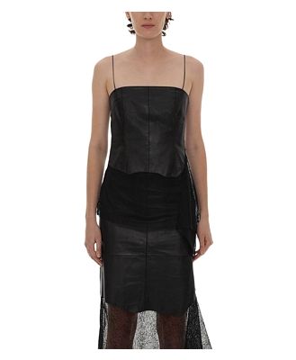 Helmut Lang Leather & Lace Top