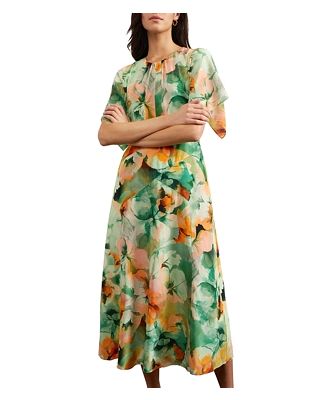 Hobbs London Limited Rosemoor Floral Print Silk Midi Dress