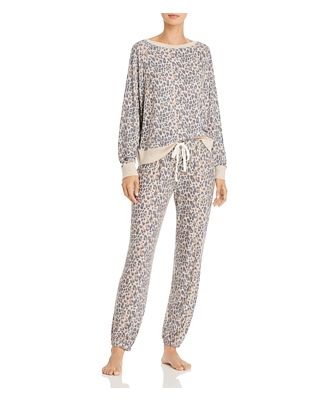 Honeydew Star Seeker Pajama Set in Brown Natural Leopard