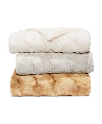 Hudson Park Collection Marble Faux Fur Throw - 100% Exclusive