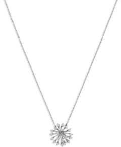 Hueb 18K White Gold Luminus Diamond Starburst Cluster Pendant Necklace, 16
