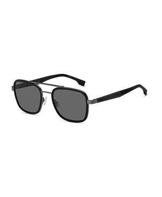 Hugo Boss Rectangular Aviator Sunglasses, 54mm