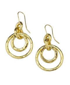 Ippolita 18K Yellow Gold Classico Hammered Hoop Drop Earrings