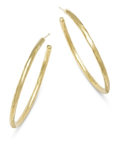 Ippolita 18K Yellow Gold Classico Hammered Large Hoop Earrings