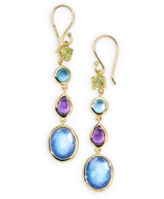 Ippolita 18K Yellow Gold Rock Candy Multi Gemstone Linear Drop Earrings